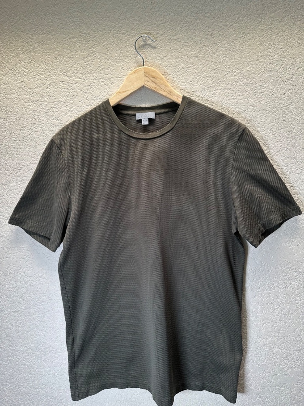 COS T Shirt Crewneck Micro Waffle Pique Knit Pattern Size M Smart Casual